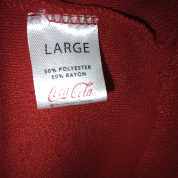 VTG Coca Cola Santa Red & White Fleece Sweater Holiday Christmas Festive Retro L - Picture 8 of 9